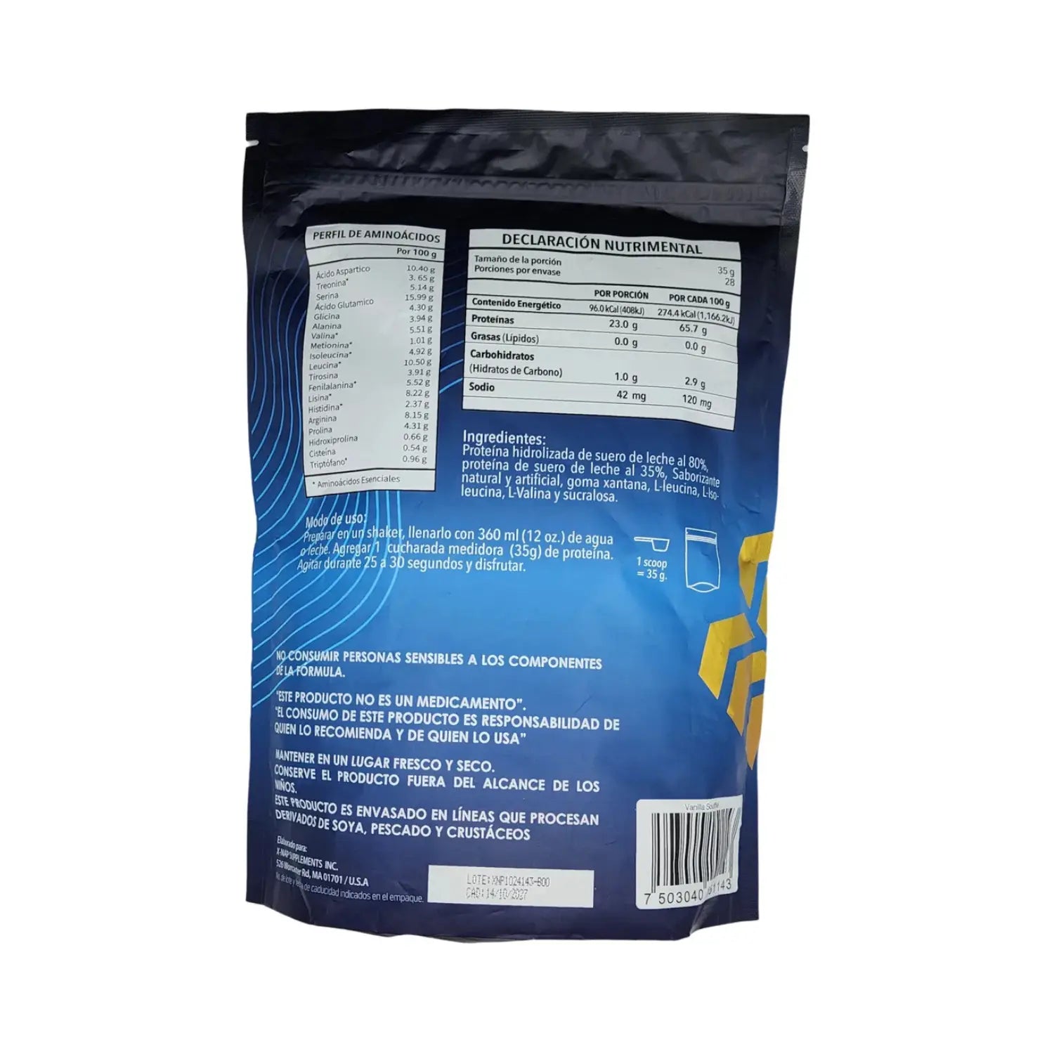 X-nap Whey Proteína Hidrolizada 1kg  Vainilla Souffle sfn