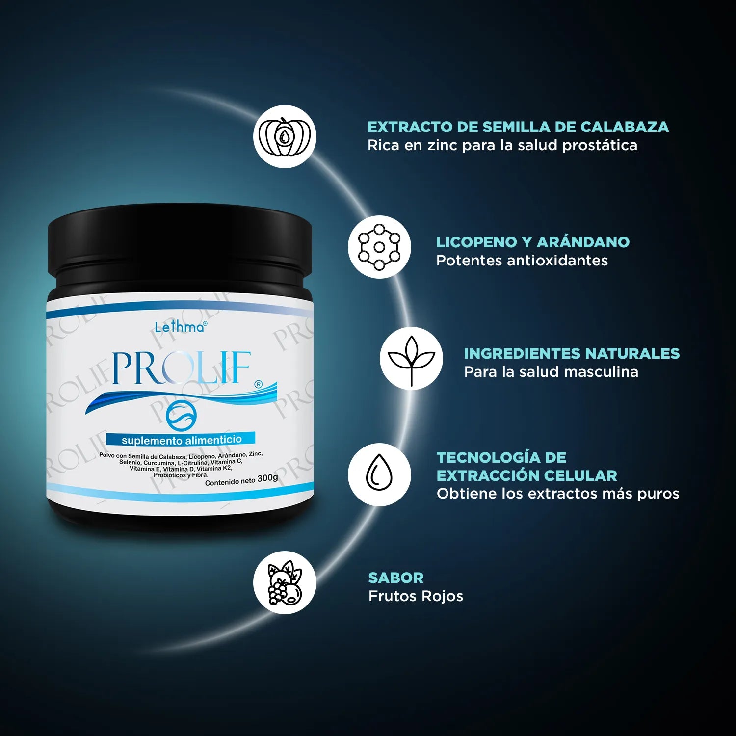 Lethma prolif suplemento para hombres con licopeno 300gr sfn