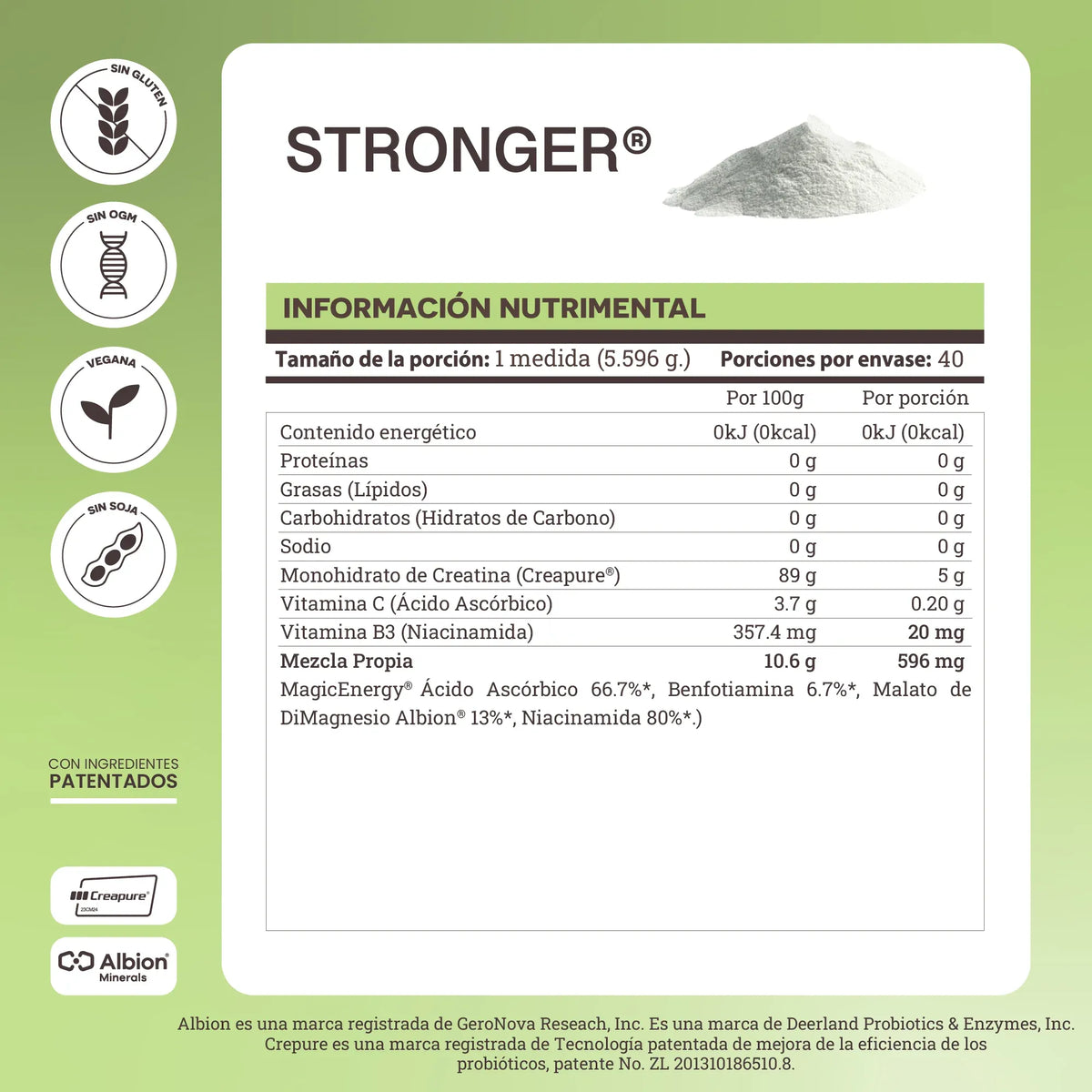 Matter Sports Stronger Creatina Con Magic Energy 40 Porciones.