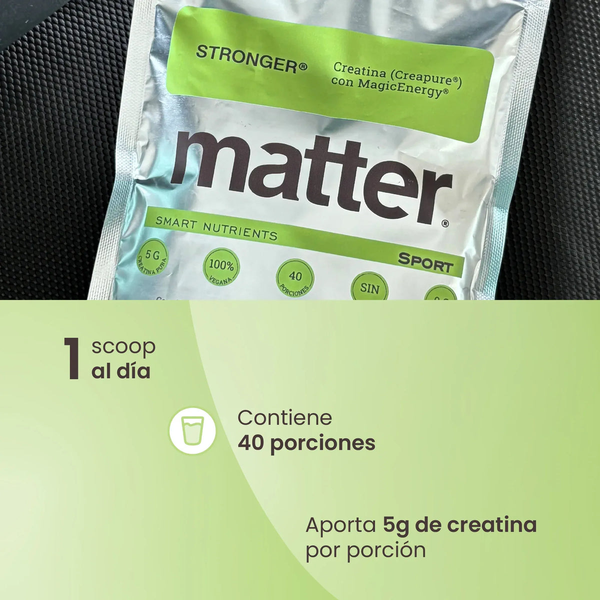 Matter Sports Stronger Creatina Con Magic Energy 40 Porciones.
