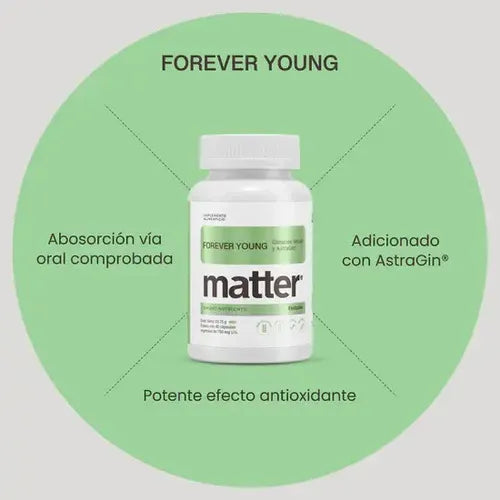 Matter Forever Young | L-Glutatión Setria 500 mg | 45 Cápsulas | Antioxidante | Suplemento Alimenticio