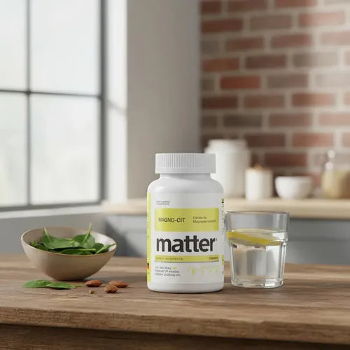 Matter Magno-Cit | Citrato de Magnesio Quelado | 120 Cápsulas | Bienestar Muscular y Nervioso | Suplemento Alimenticio
