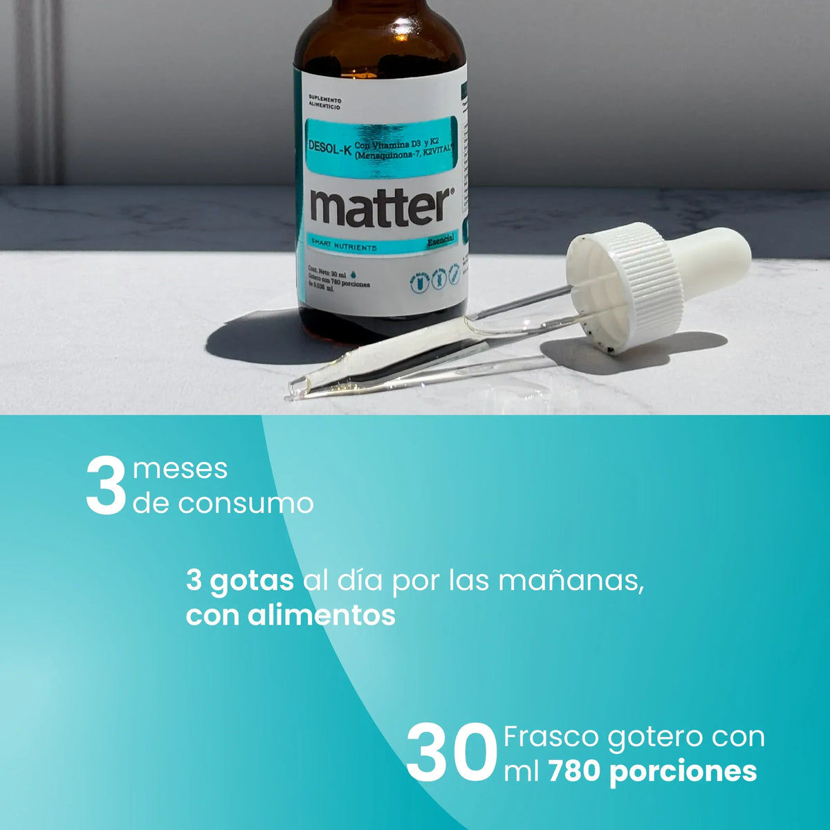 You Matter Desol-K  Vitamina D3 Y Vitamina K2 (mk-7) 30ml.
