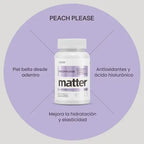 Matter Peach Please | Vitamina E y Ácido Hialurónico | 30 Cápsulas | Cuidado de la Piel | Suplemento Alimenticio