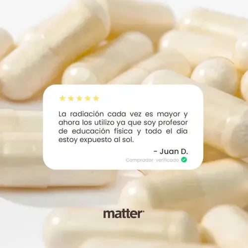 Matter Buddy Sun | NutroxSun®, Astaxantina y Genisteína | 60 Cápsulas | Antioxidantes para la Piel | Suplemento Alimenticio