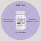 Matter Buddy Sun | NutroxSun®, Astaxantina y Genisteína | 60 Cápsulas | Antioxidantes para la Piel | Suplemento Alimenticio