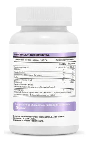 Matter Buddy Sun | NutroxSun®, Astaxantina y Genisteína | 60 Cápsulas | Antioxidantes para la Piel | Suplemento Alimenticio