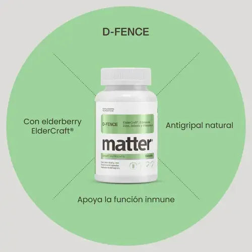 Matter D-Fence | Vitamina A, Zinc, Selenio, Equinácea y Saúco | 60 Cápsulas | Soporte Inmunológico | Suplemento Alimenticio