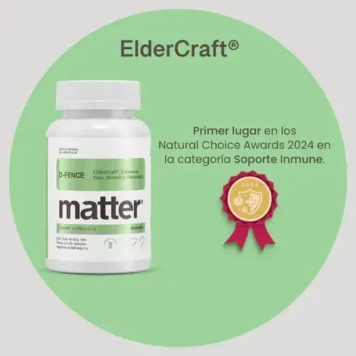 Matter D-Fence | Vitamina A, Zinc, Selenio, Equinácea y Saúco | 60 Cápsulas | Soporte Inmunológico | Suplemento Alimenticio