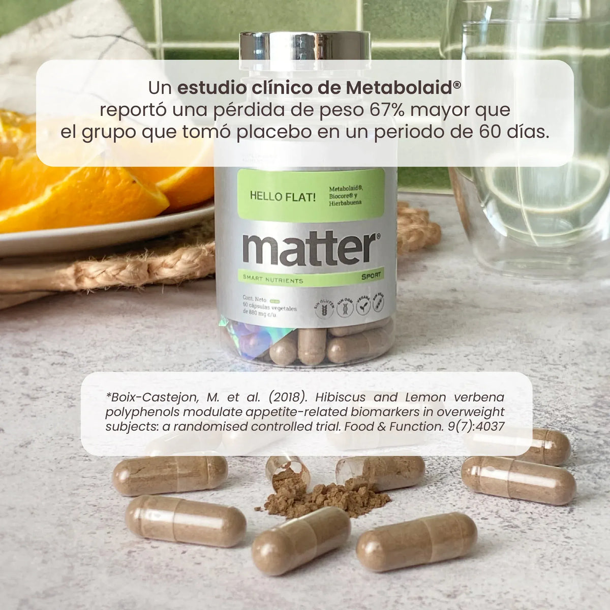 Matter Hello Flat Aceleracion Del Metabolismo 60 Cáps.