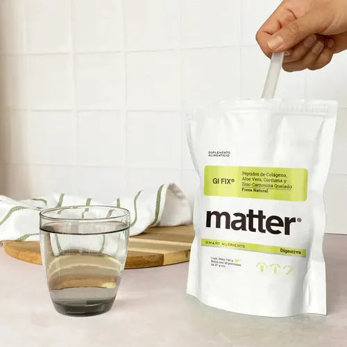 Matter Smart GI Fix | Péptidos de Colágeno, Aloe Vera y Cúrcuma | 740 g | Salud Digestiva y Bienestar Intestinal | Sabor Fresa | Suplemento Alimenticio