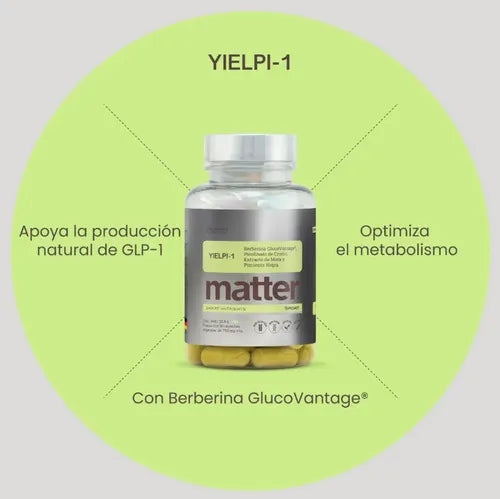 You Matter Yielpi-1 Berberina GlucoVantage | 750 mg | 30 Cápsulas | Equilibrio Metabólico y Control del Apetito | Suplemento Alimenticio