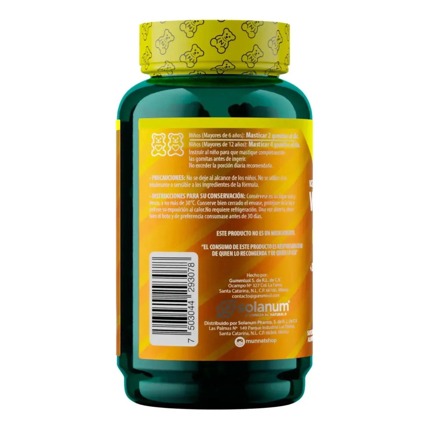 Solanum Nutrioso Gomitas para Niños a base de Vitamina C + Zinc 100 gomitas