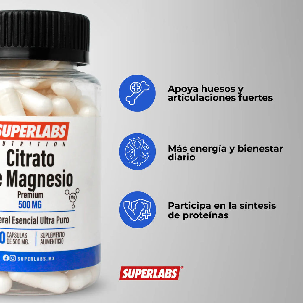 Superlabs Nutrition Citrato De Magnesio 500mg 100 Caps Sfn