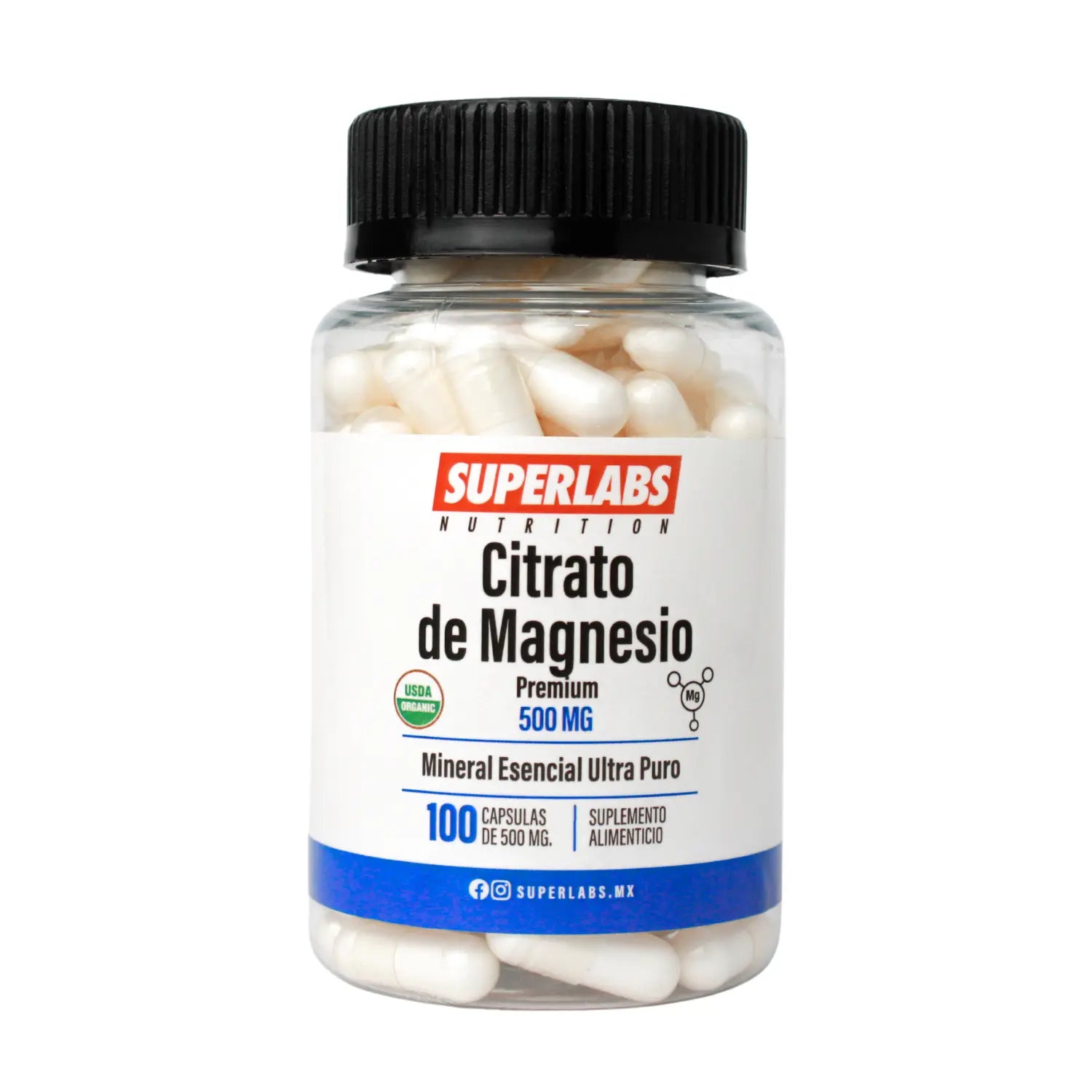 Superlabs Nutrition Citrato De Magnesio 500mg 100 Caps Sfn