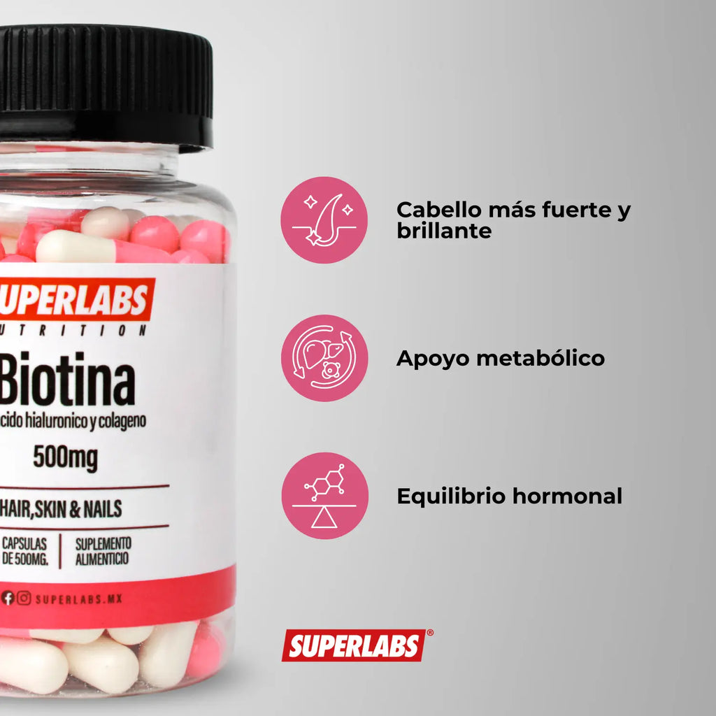 Superlabs Nutrition Biotina 500mg 100 Capsulas sfn