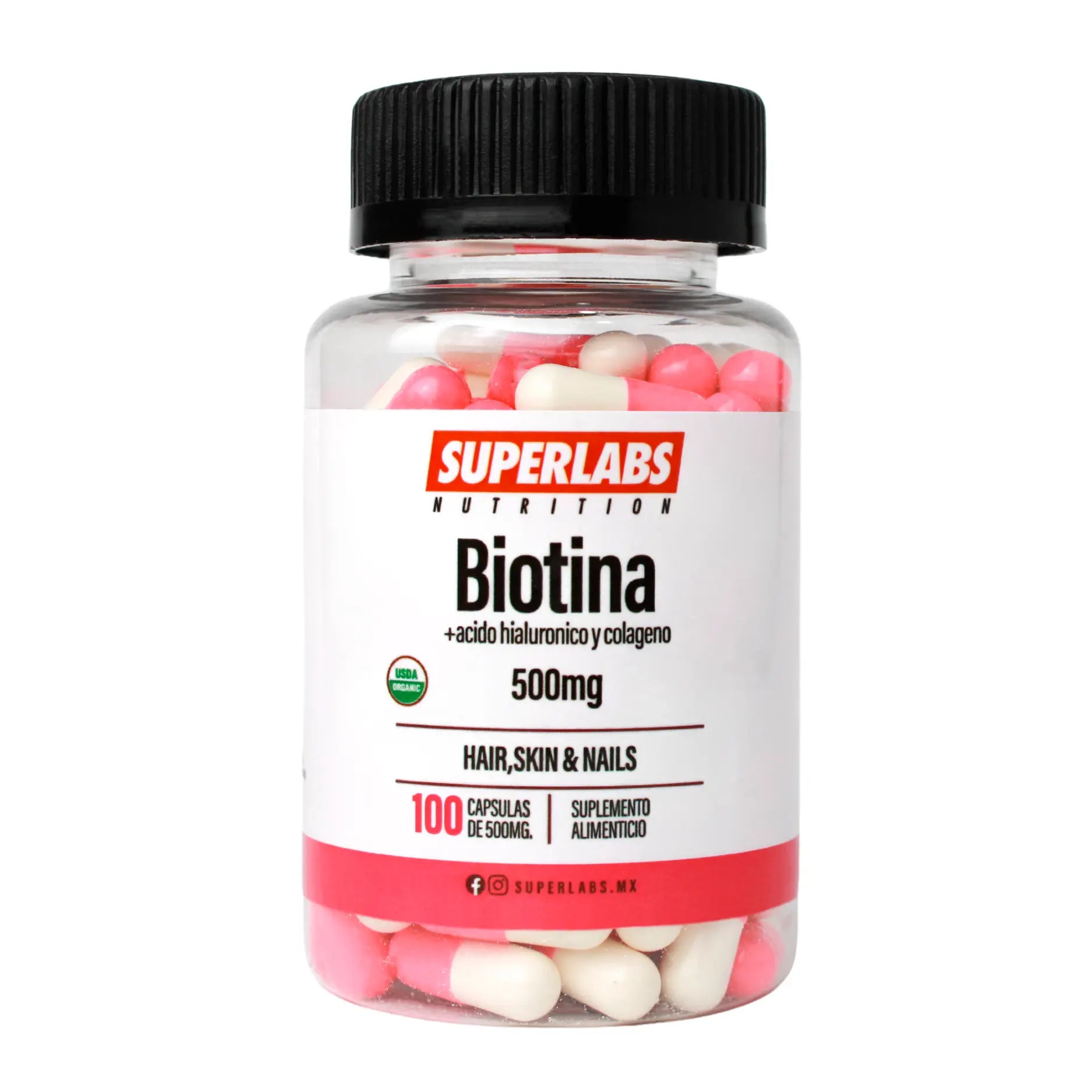 Superlabs Nutrition Biotina 500mg 100 Capsulas sfn