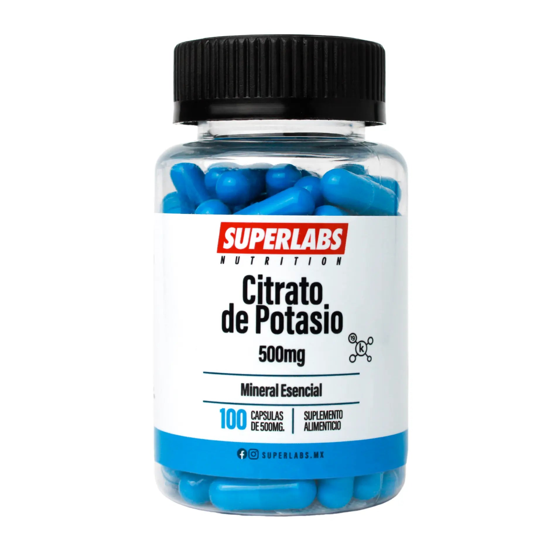 Superlabs Nutrition Citrato de potasio 500mg 100 Capsulas sfn