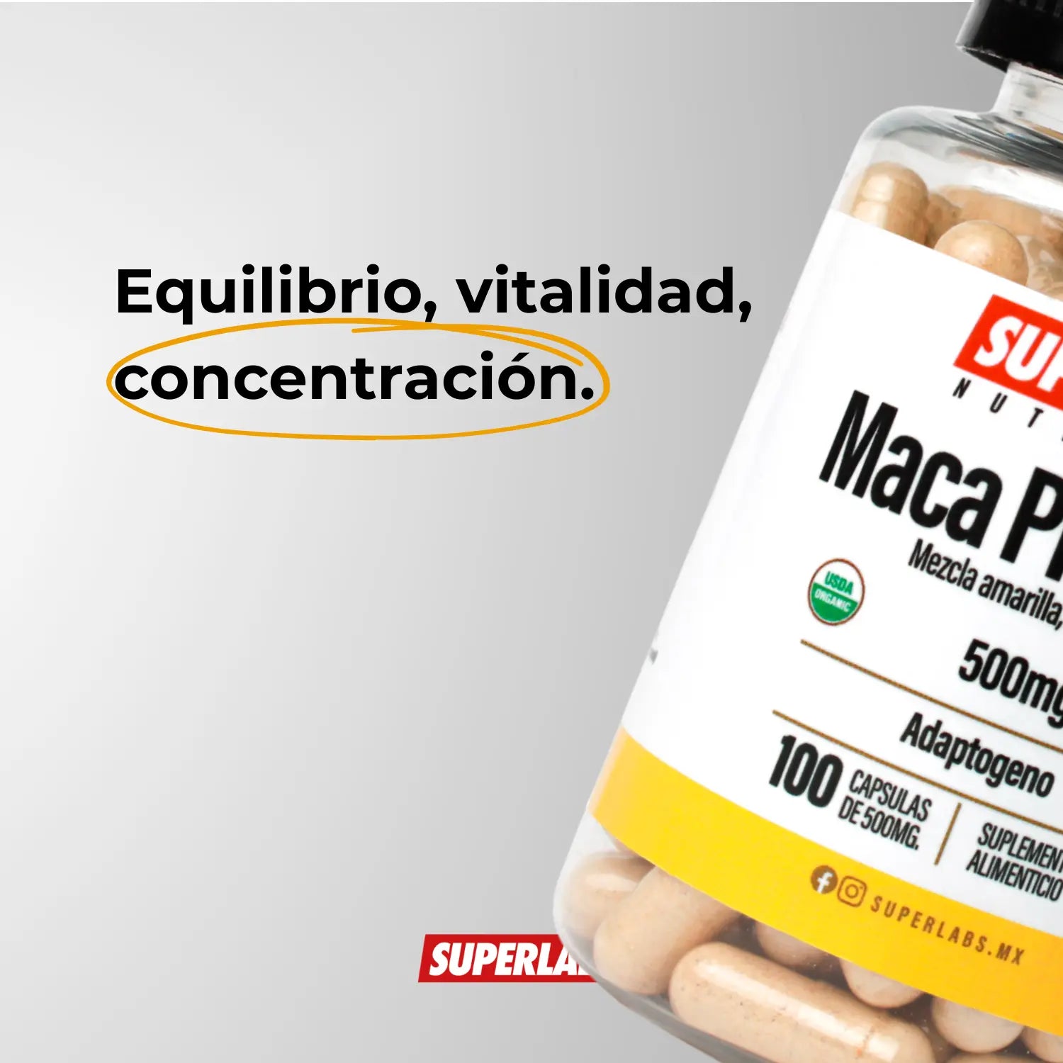 Superlabs Nutrition Maca Premium 500 Mg 100 Capsulas Sfn