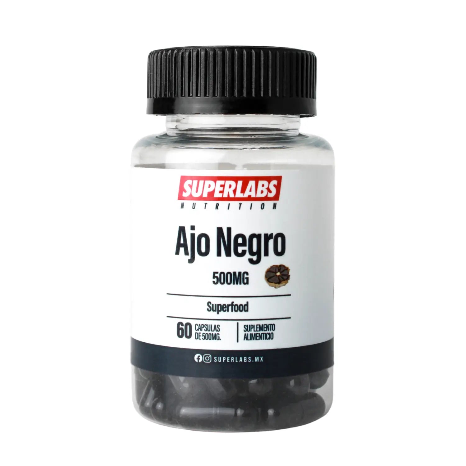 Superlabs Nutrition Ajo Negro 500mg 60 Capsulas Sfn