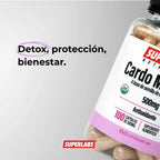 Superlabs Nutrition Cardo Mariano 500 mg - 100 caps | Semilla de Cardo Mariano 100% Pura | Antioxidante natural | Fórmula limpia sin aditivos | Suplemento alimenticio