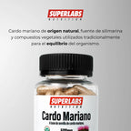 Superlabs Nutrition Cardo Mariano 500 mg - 100 caps | Semilla de Cardo Mariano 100% Pura | Antioxidante natural | Fórmula limpia sin aditivos | Suplemento alimenticio
