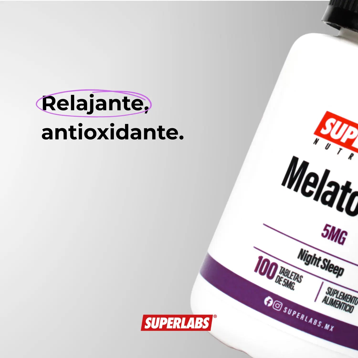 Superlabs Nutrition Melatonina 5mg 100 Tabletas sfn