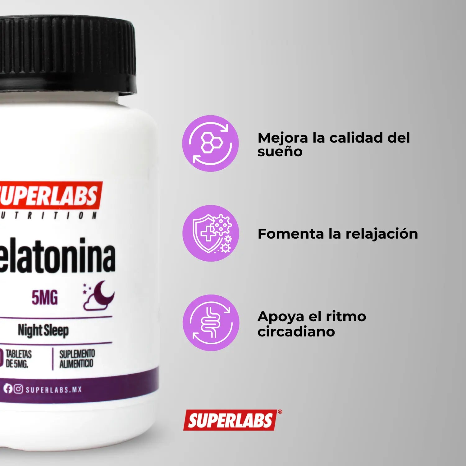 Superlabs Nutrition Melatonina 5mg 100 Tabletas sfn