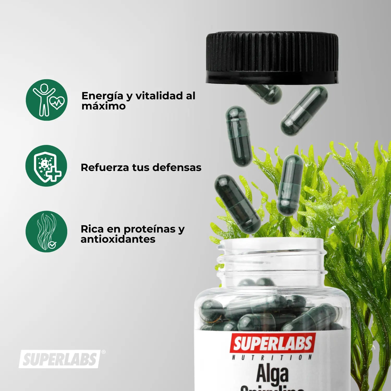 Superlabs Nutrition Alga Spirulina 500mg 100 Capsulas Sfn