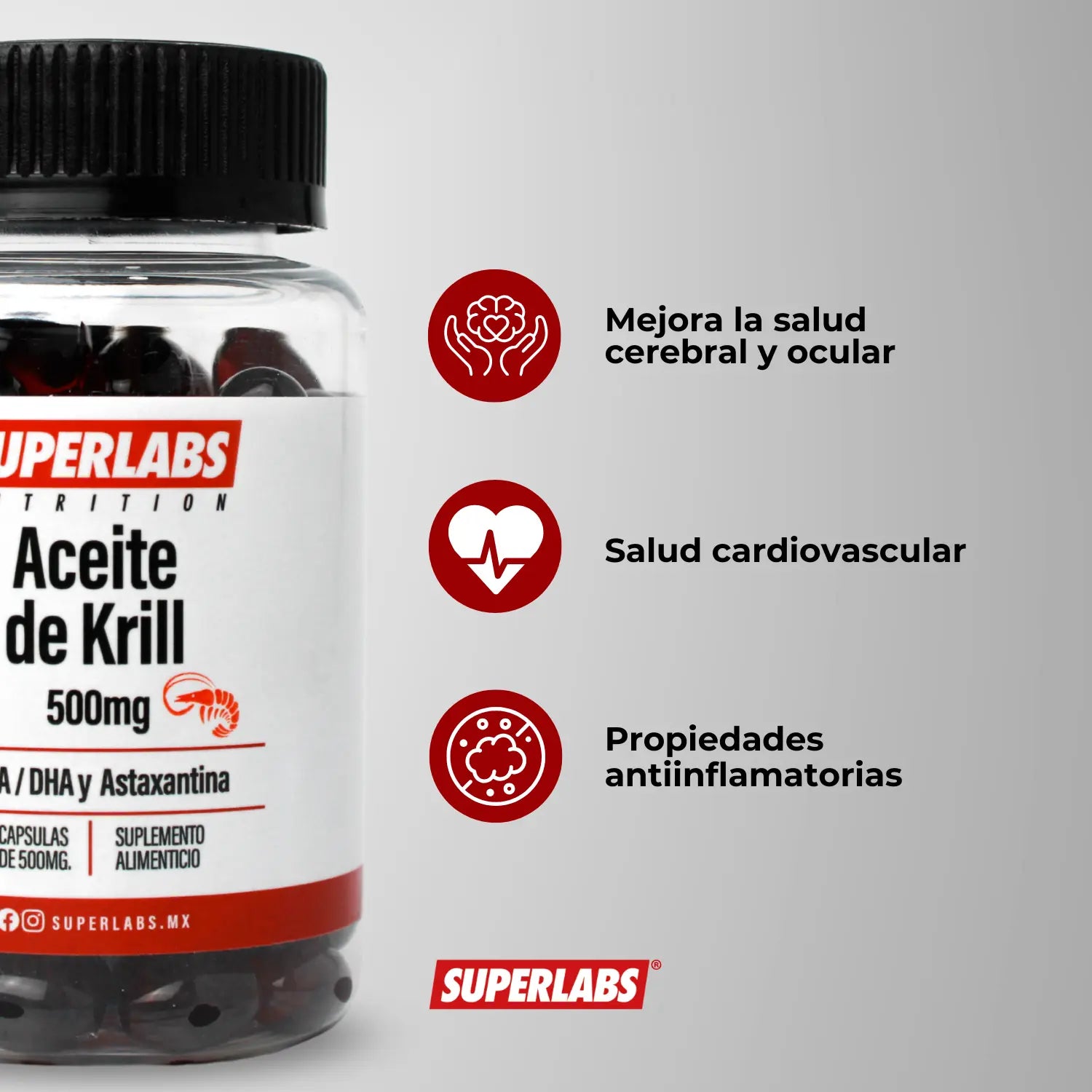 Superlabs Nutrition Aceite De Krill 500mg 100 Capsulas Sfn