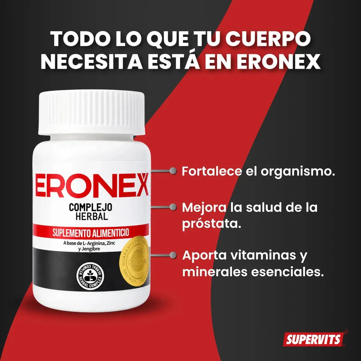 Supervits Eronex Complejo Herbal Salud Prostata 30 Capsulas