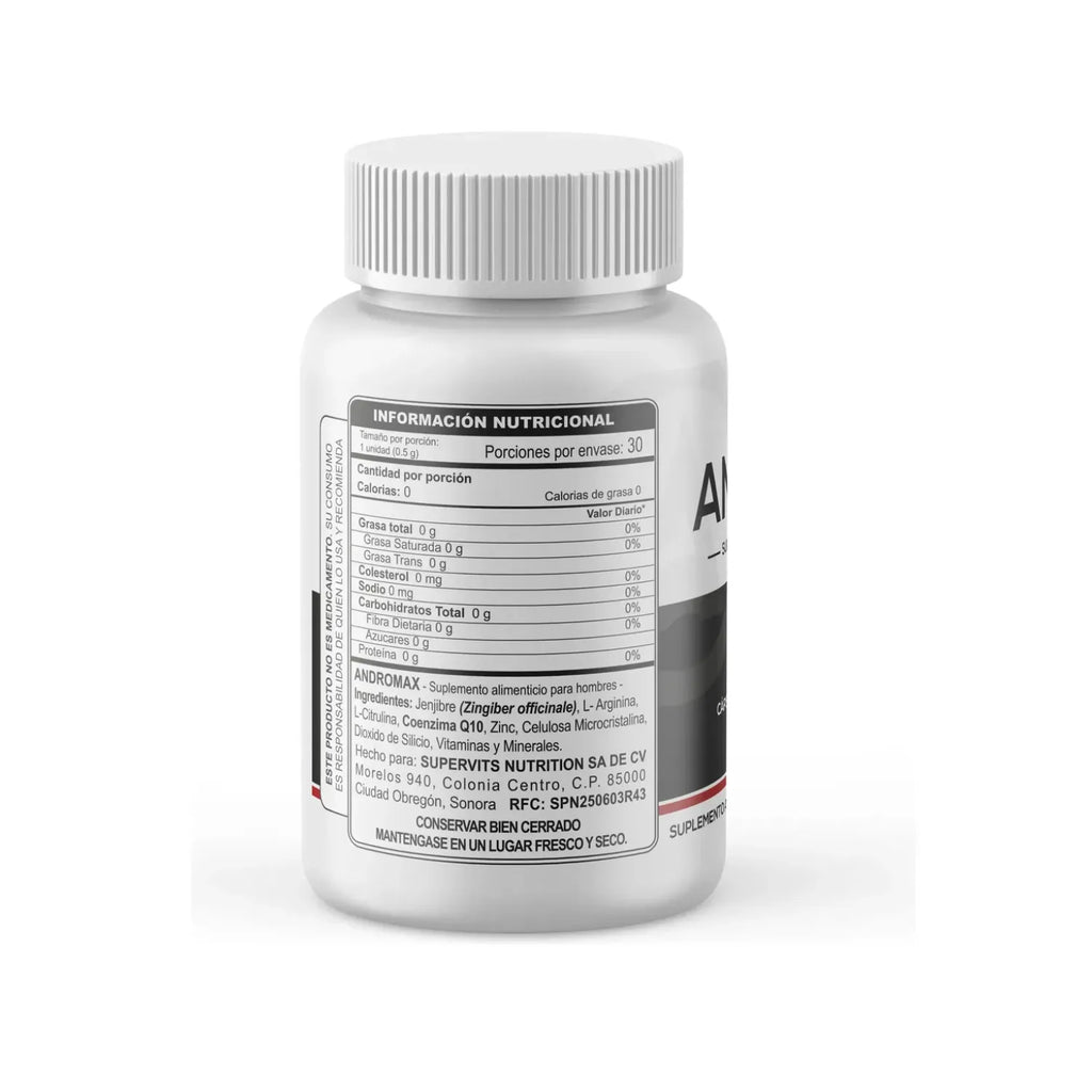 Supervits Suplemento Andromax L-arginina Y L-citrulina 30 Capsulas