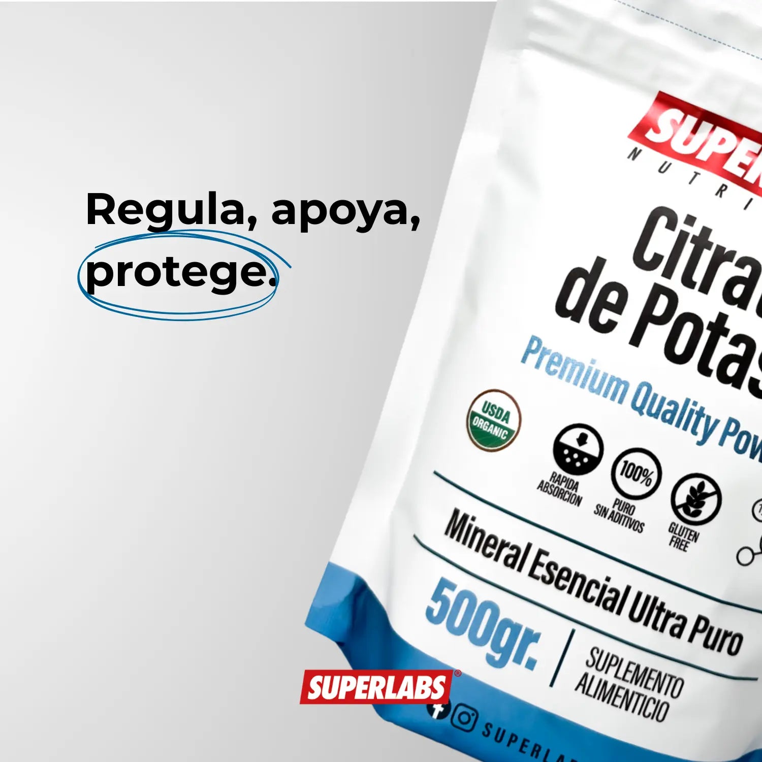 Superlabs Nutrition CITRATO DE POTASIO EN POLVO 500gr