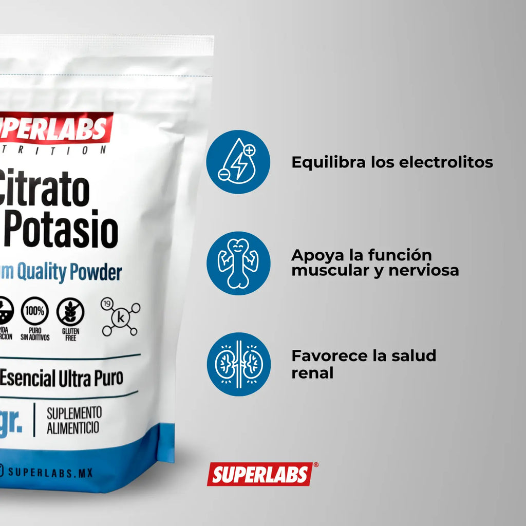 Superlabs Nutrition CITRATO DE POTASIO EN POLVO 500gr
