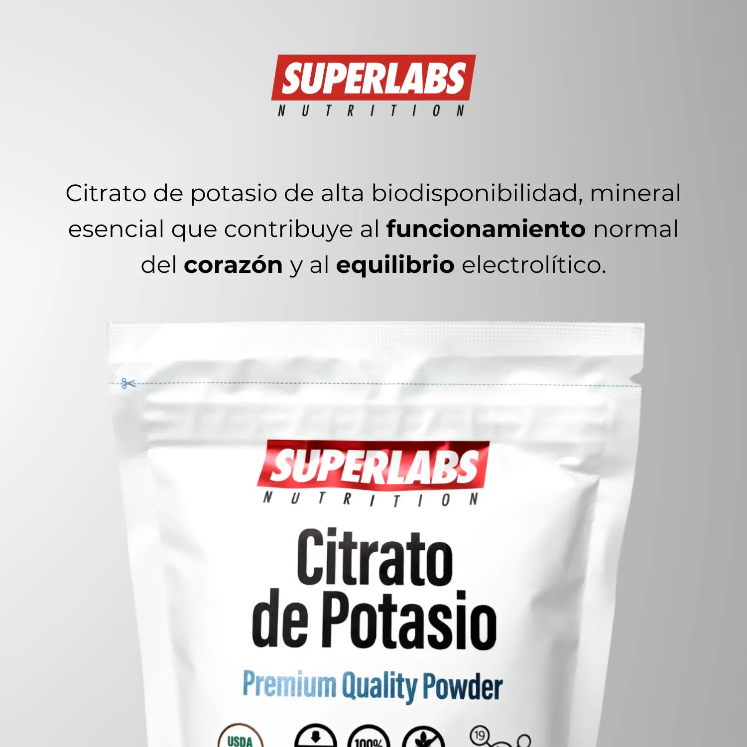 Superlabs Nutrition CITRATO DE POTASIO EN POLVO 500gr