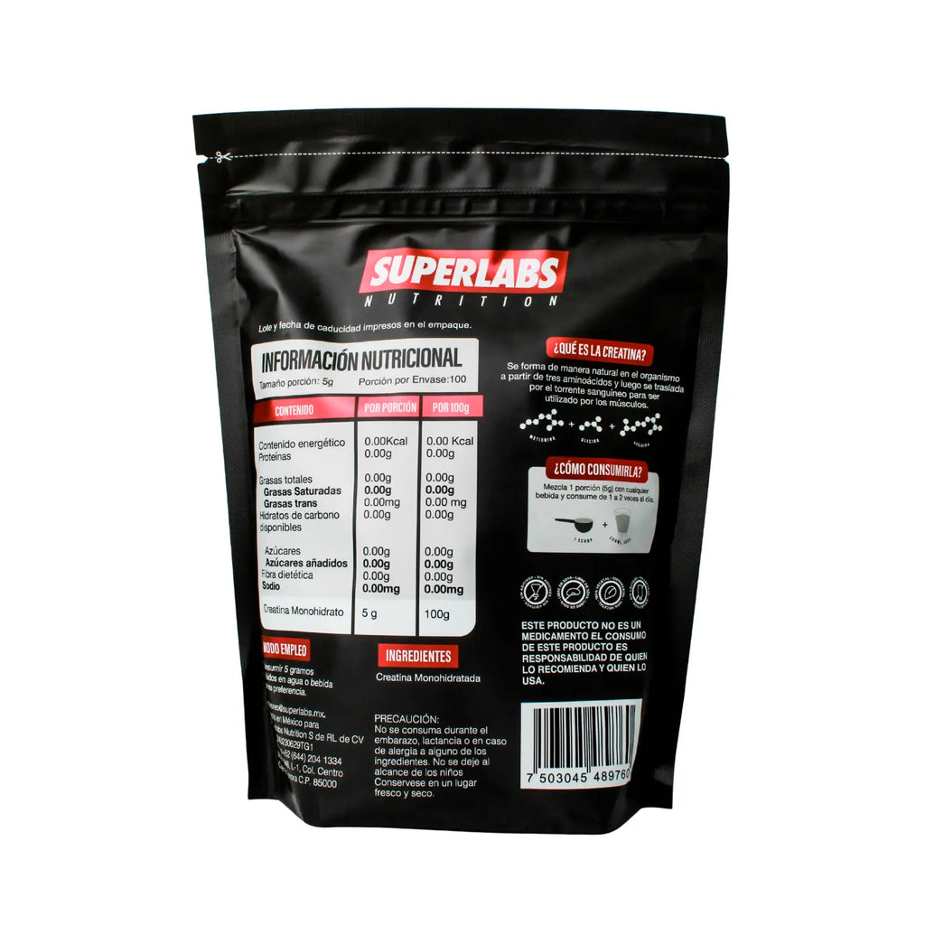 Superlabs Nutrition CREATINA 500 GRAMOS