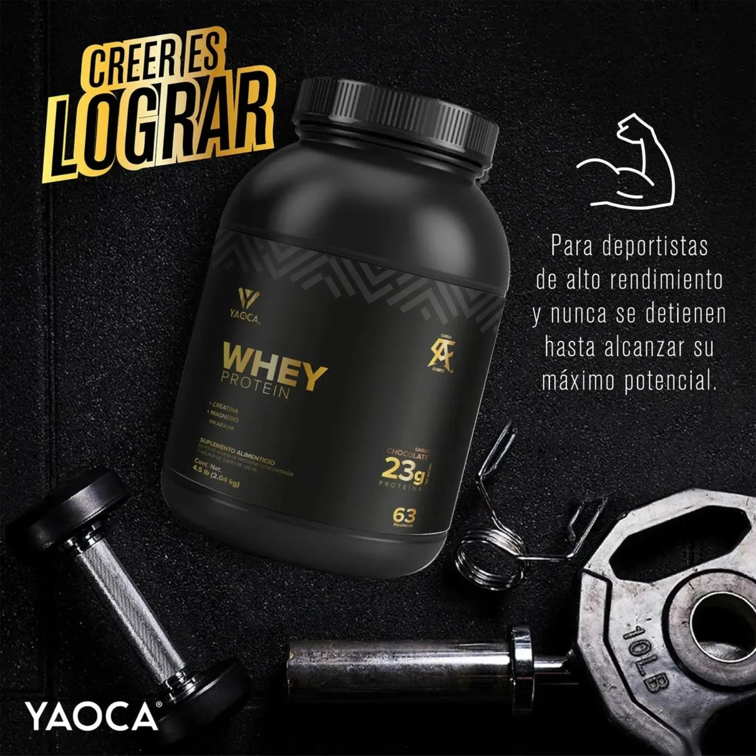 YAOCA Proteína Whey Polvo Chocolate 4.5lb