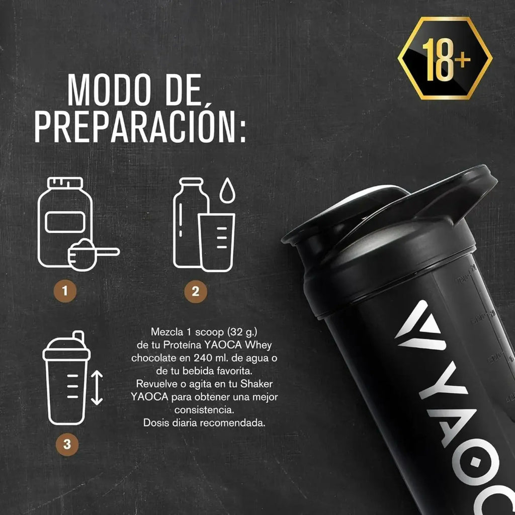 YAOCA Proteína Whey Polvo Chocolate 4.5lb