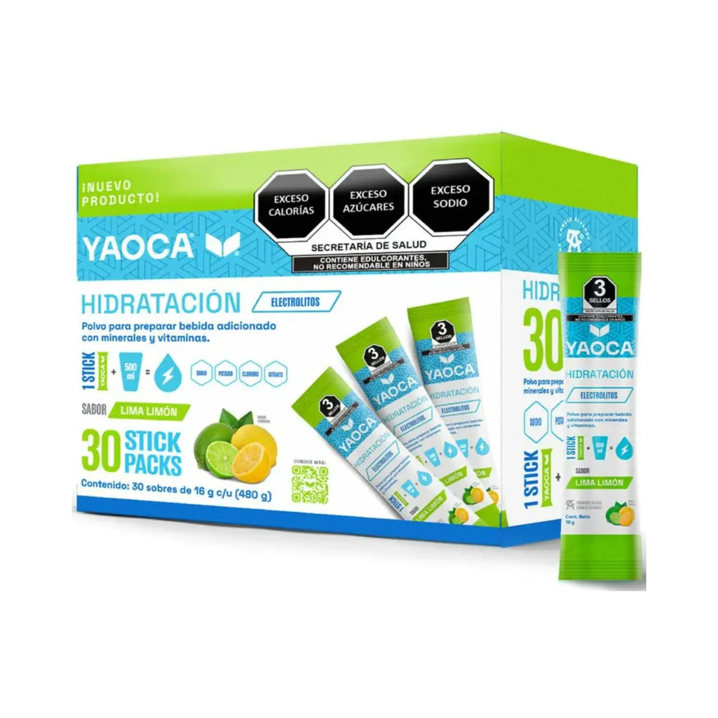 YAOCA Hidratación polvo Lima Limón 30 pack de 16g