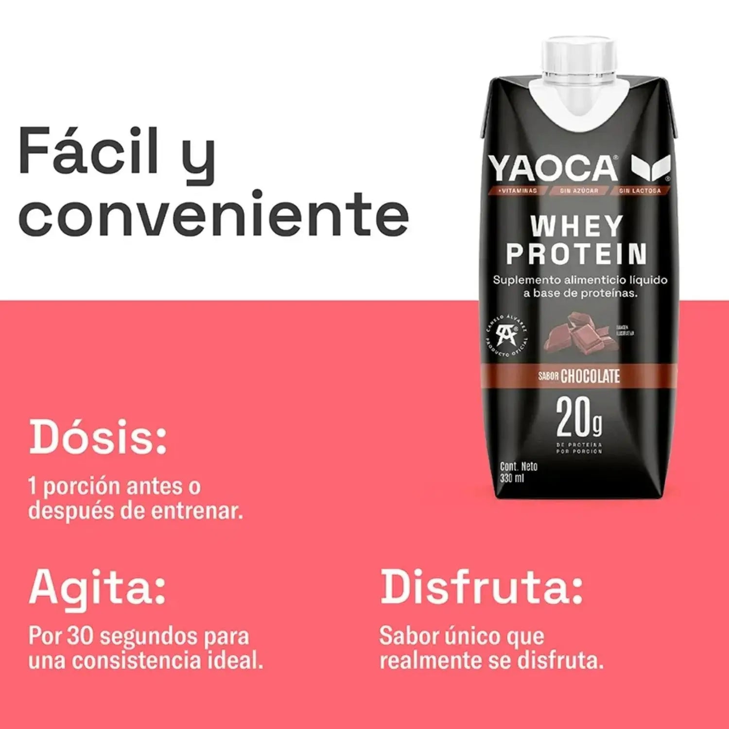 YAOCA Whey Protein Bebible Chocolate 330ml (18pack)