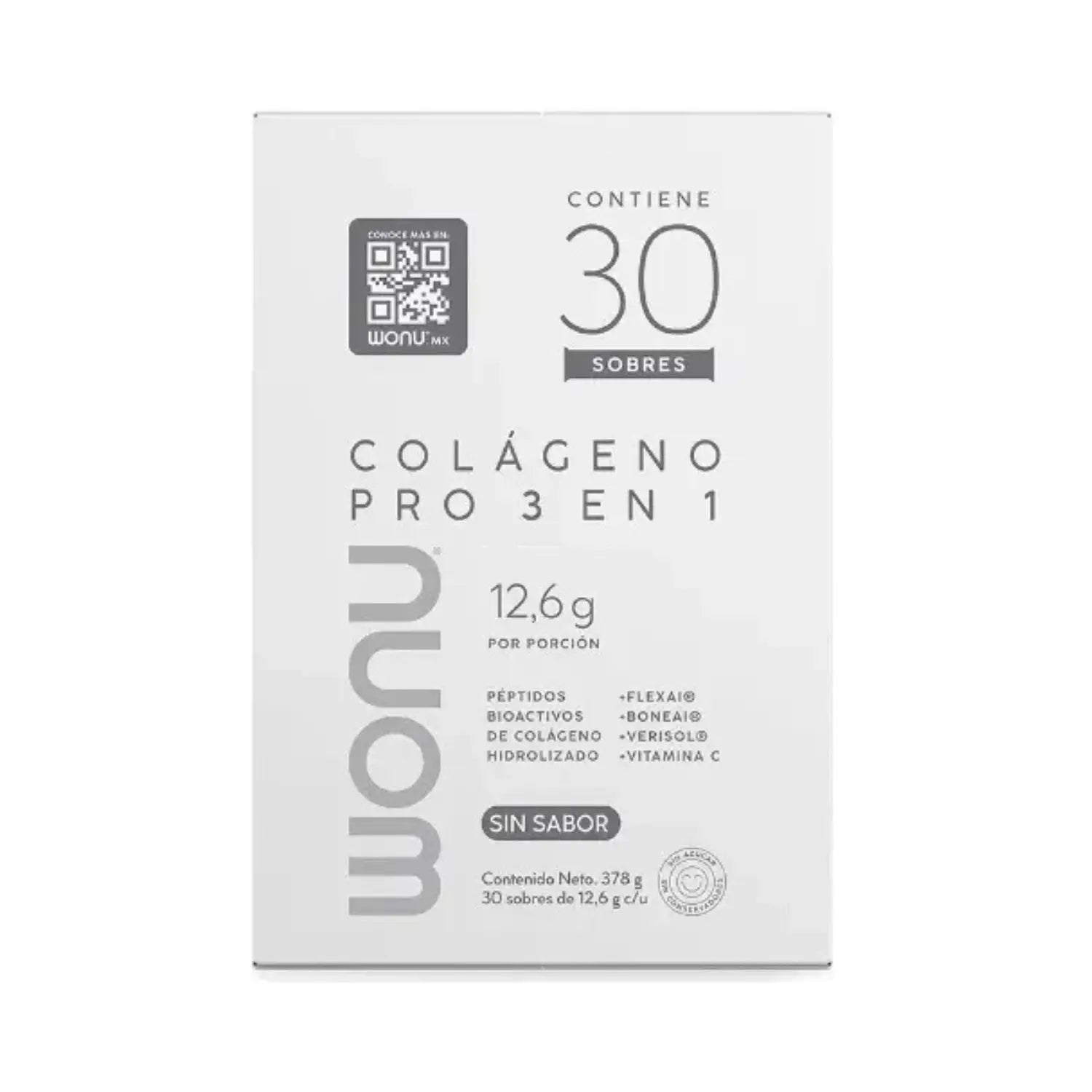 WONU Colágeno PRO 3 en 1 12.5g (30 pack)