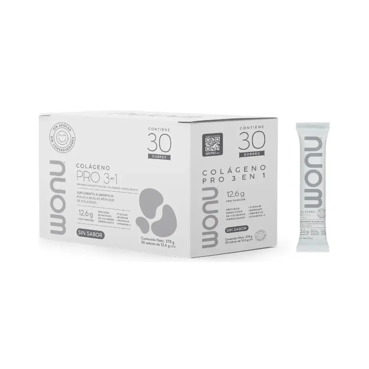 WONU Colágeno PRO 3 en 1 12.5g (30 pack)