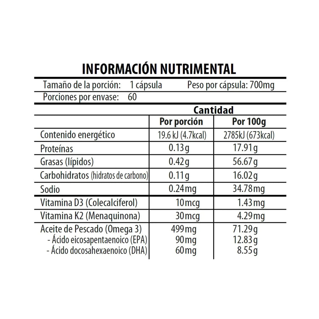 Naturagel Vitamina D3+K2 y Omega 3 60 softgels