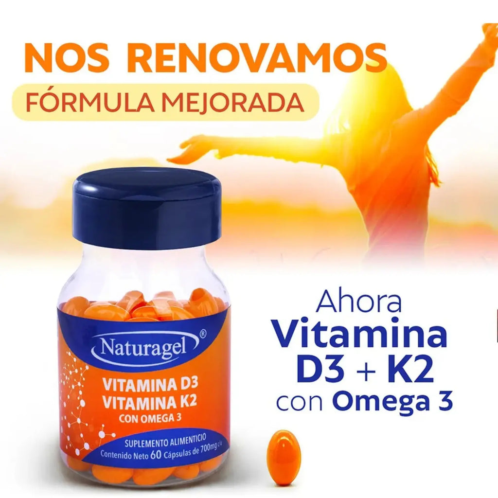 Naturagel Vitamina D3+K2 y Omega 3 60 softgels