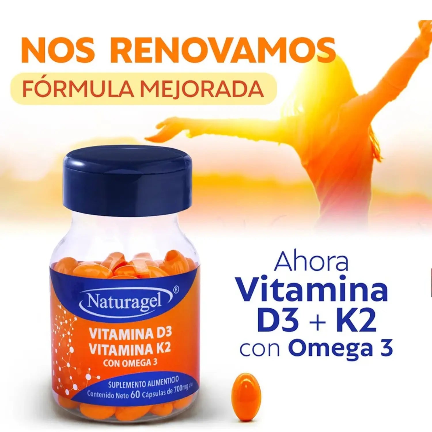 Naturagel Vitamina D3+K2 y Omega 3 60 softgels