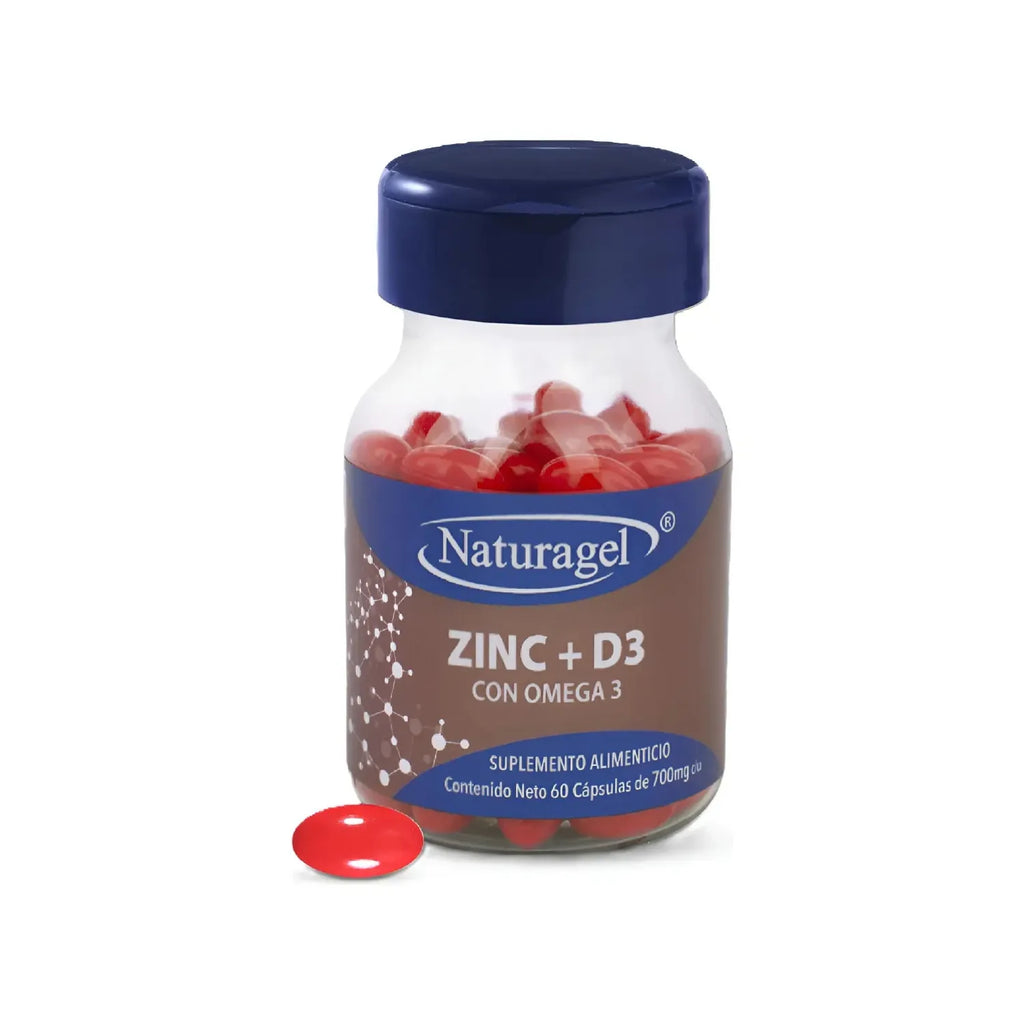 Naturagel Zinc Con Vitamina D3 Y Omega 3 60 Capsulas de 700mg