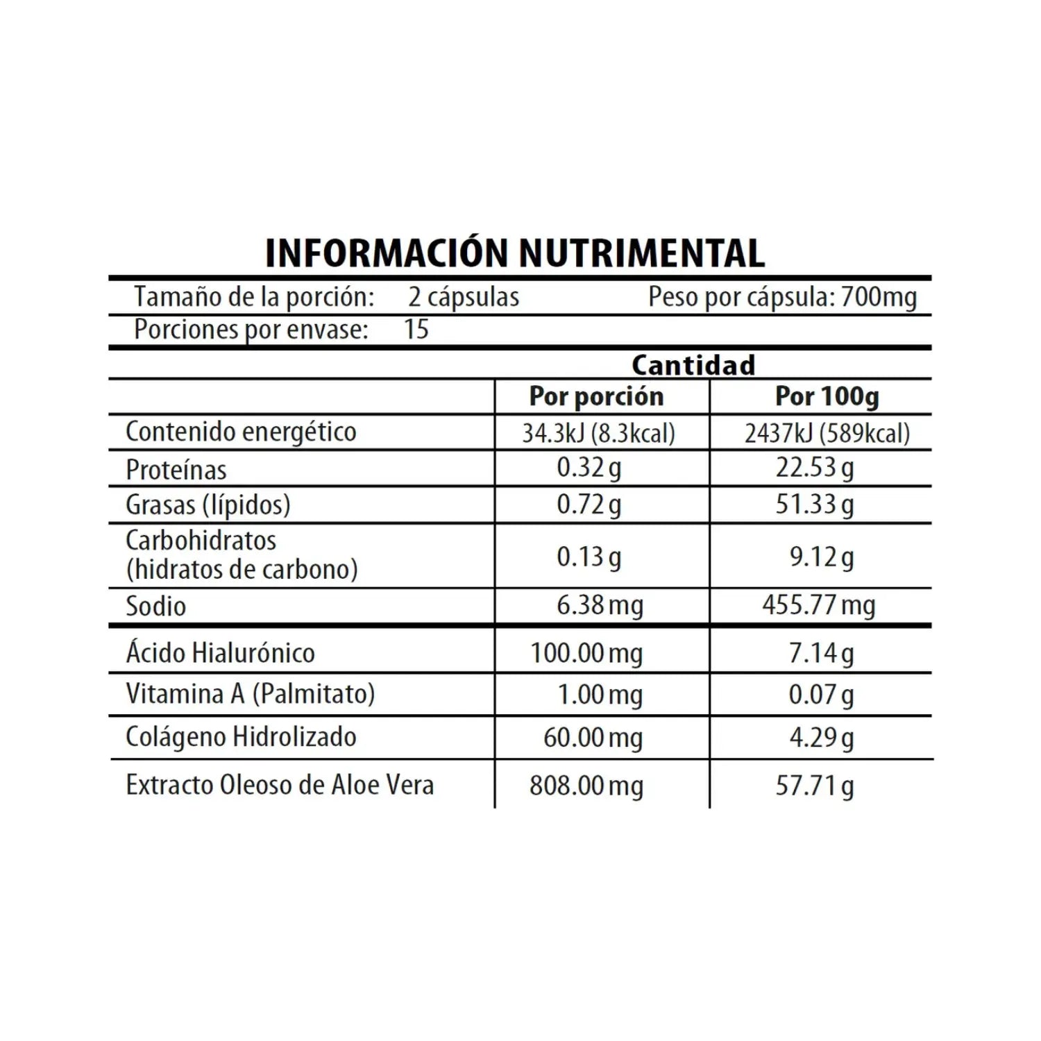 Naturagel Acido Hialuronico ,Vitamina A, colageno y Aloe Vera