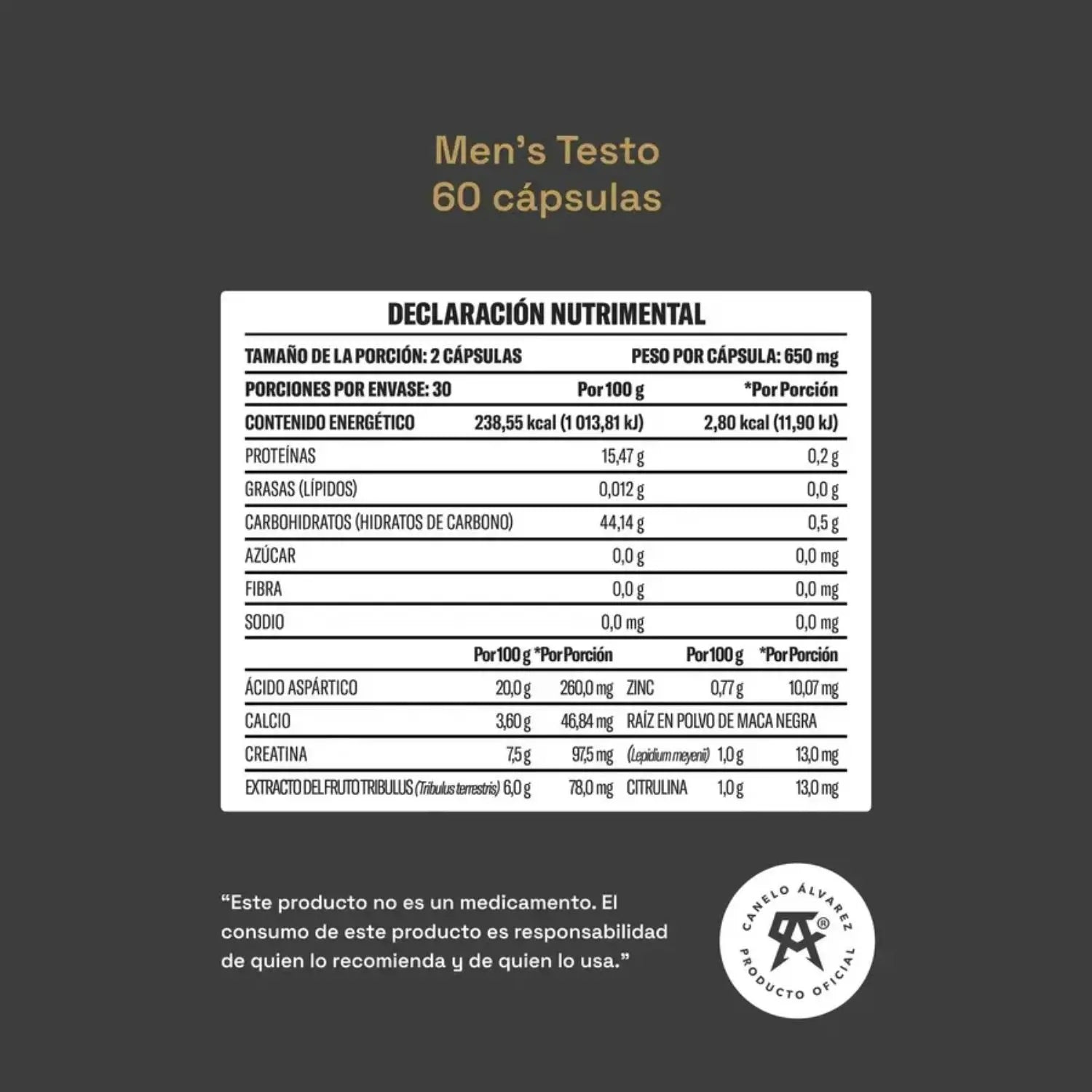 YAOCA Men's Testo Capsulas 60 caps