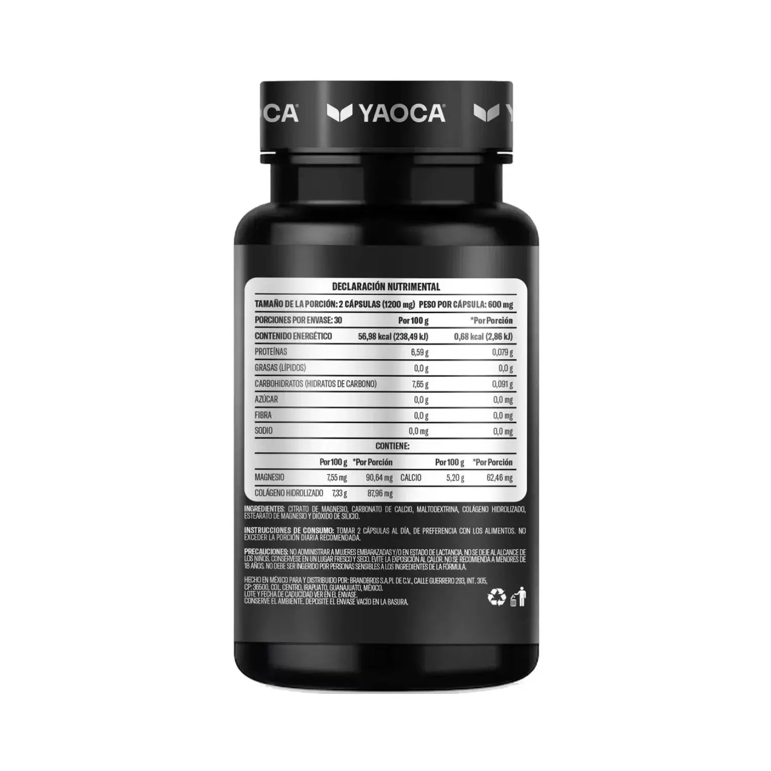 YAOCA Citrato de Magnesio 60 caps