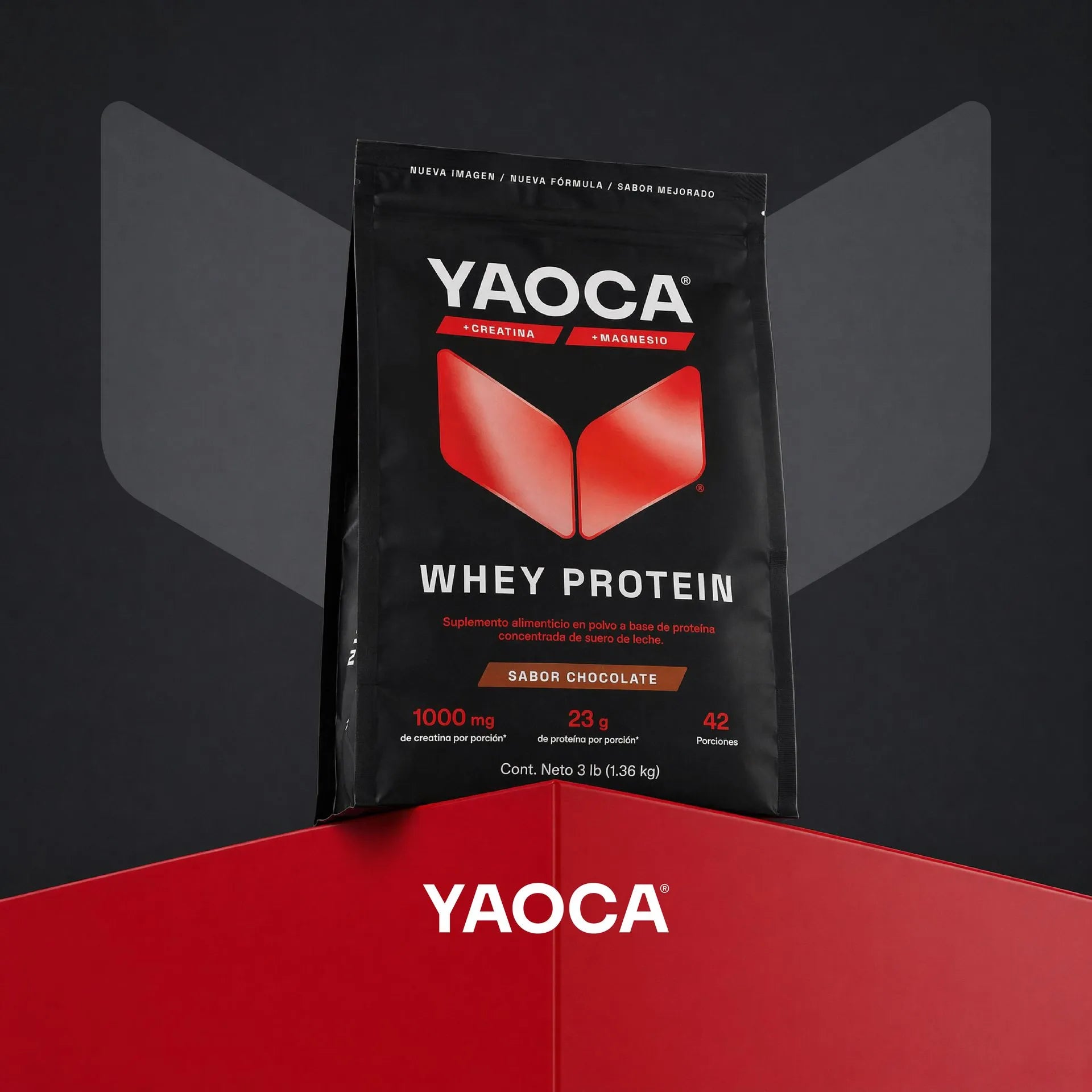 Whey Protein I Yaoca I 3 Lb I 42 Servicios I Sin Azúcar I Sabor Chocolate